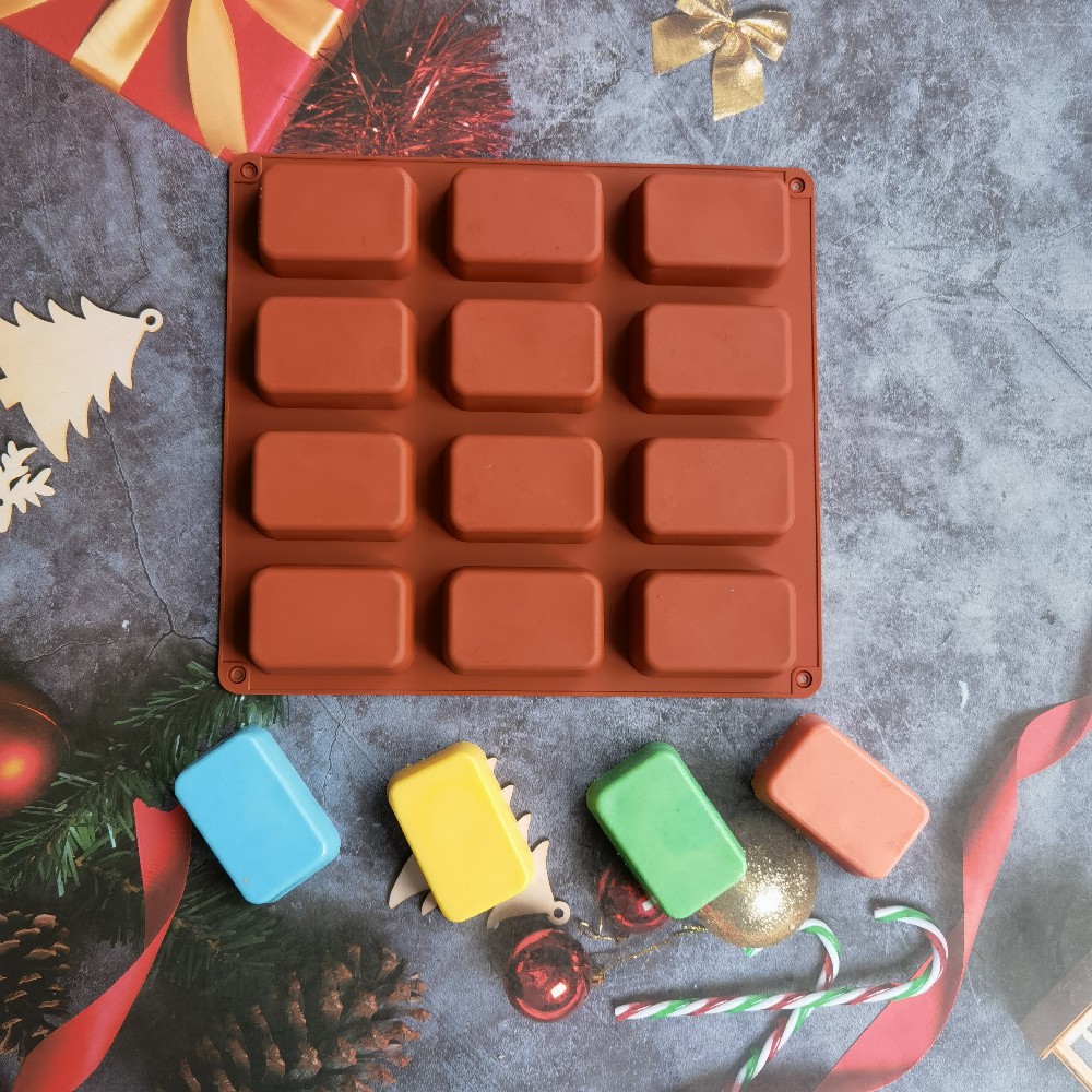 Soap Making Equipment For Beginners - 12 Cavity Square Silicone Soap Mold