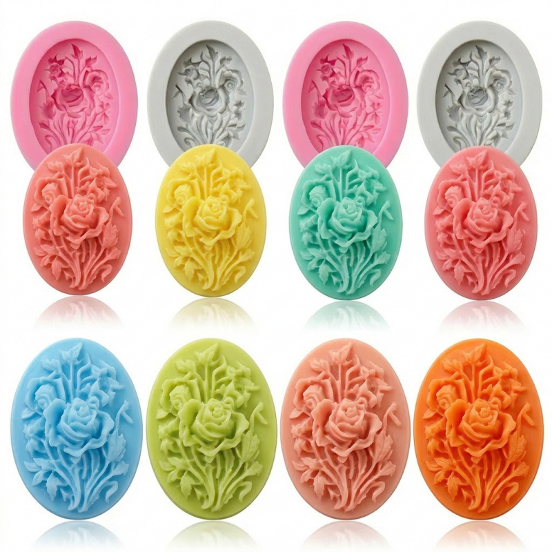 4 Silicone mold with flower sh - огляд і ціна Soap Making Handmade