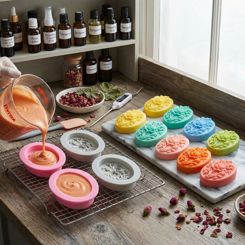 4 Silicone mold with flower sh - огляд і ціна Soap Making Handmade